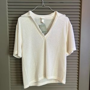 H&M NWT white collared shirt